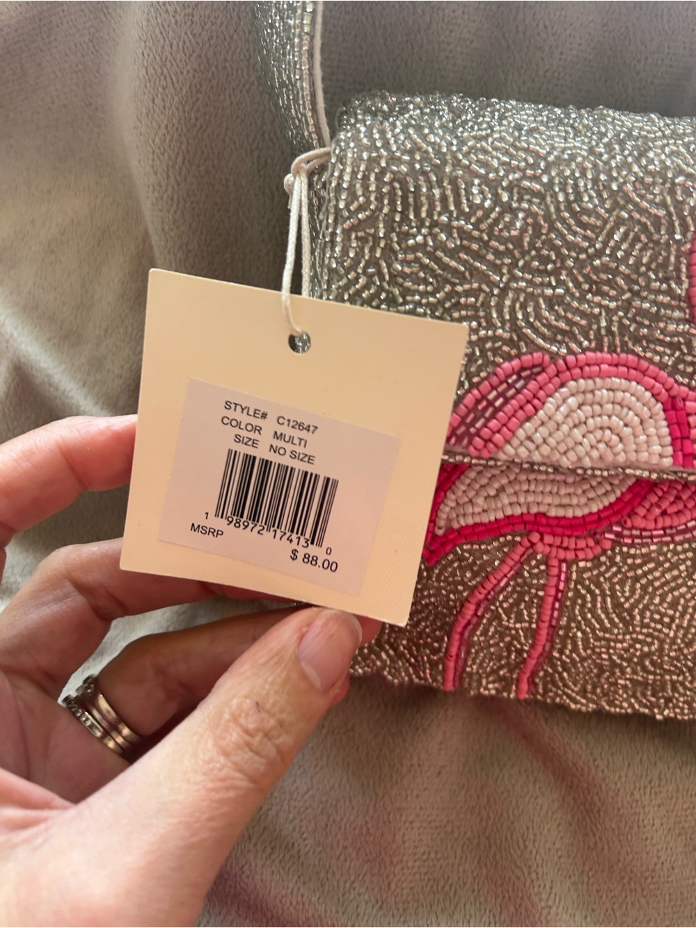 NWT SOL and MER flamingo 🦩 beaded handbag! - Picture 4 of 16